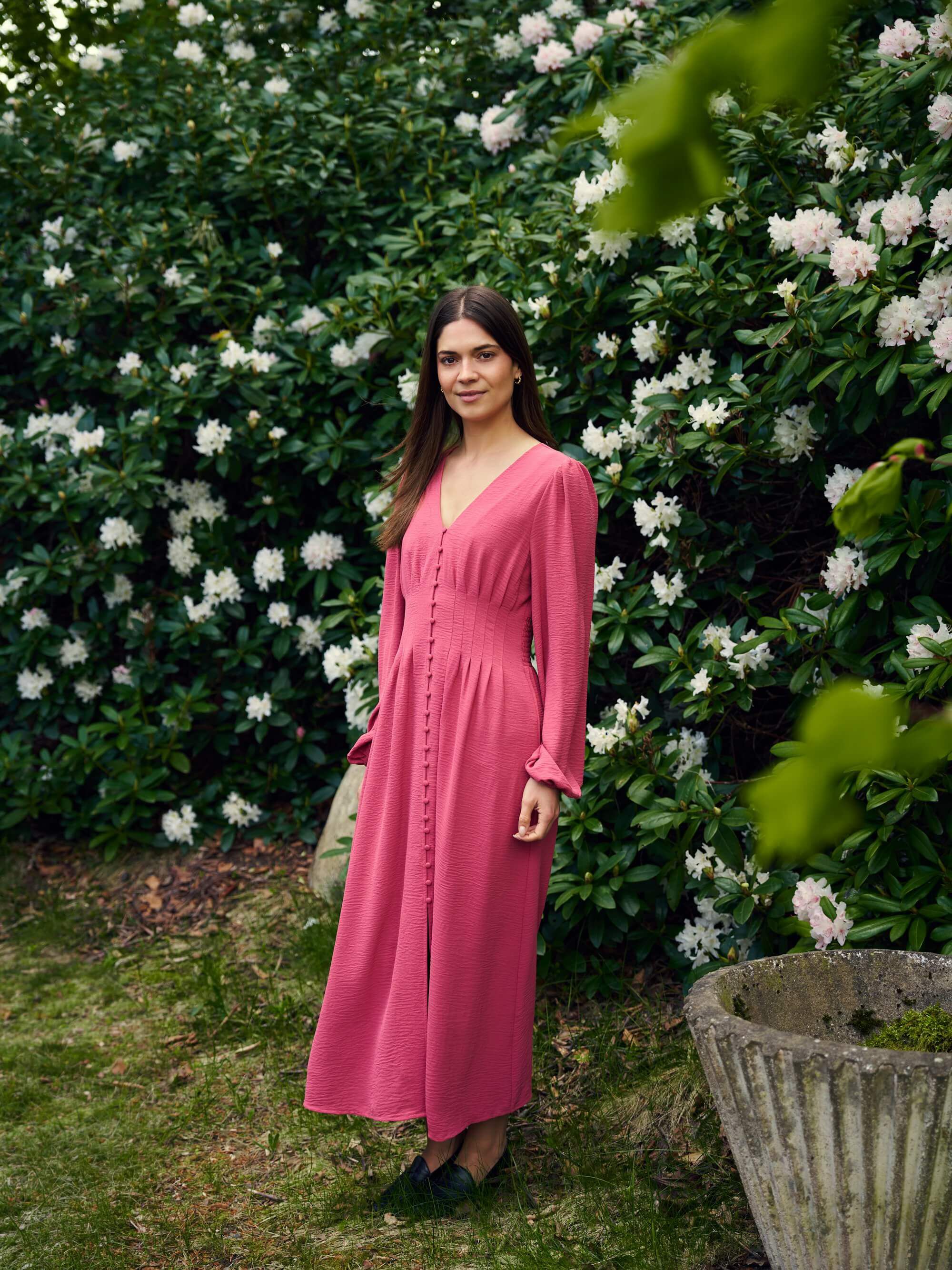 Annelie Solid Crepe Dress