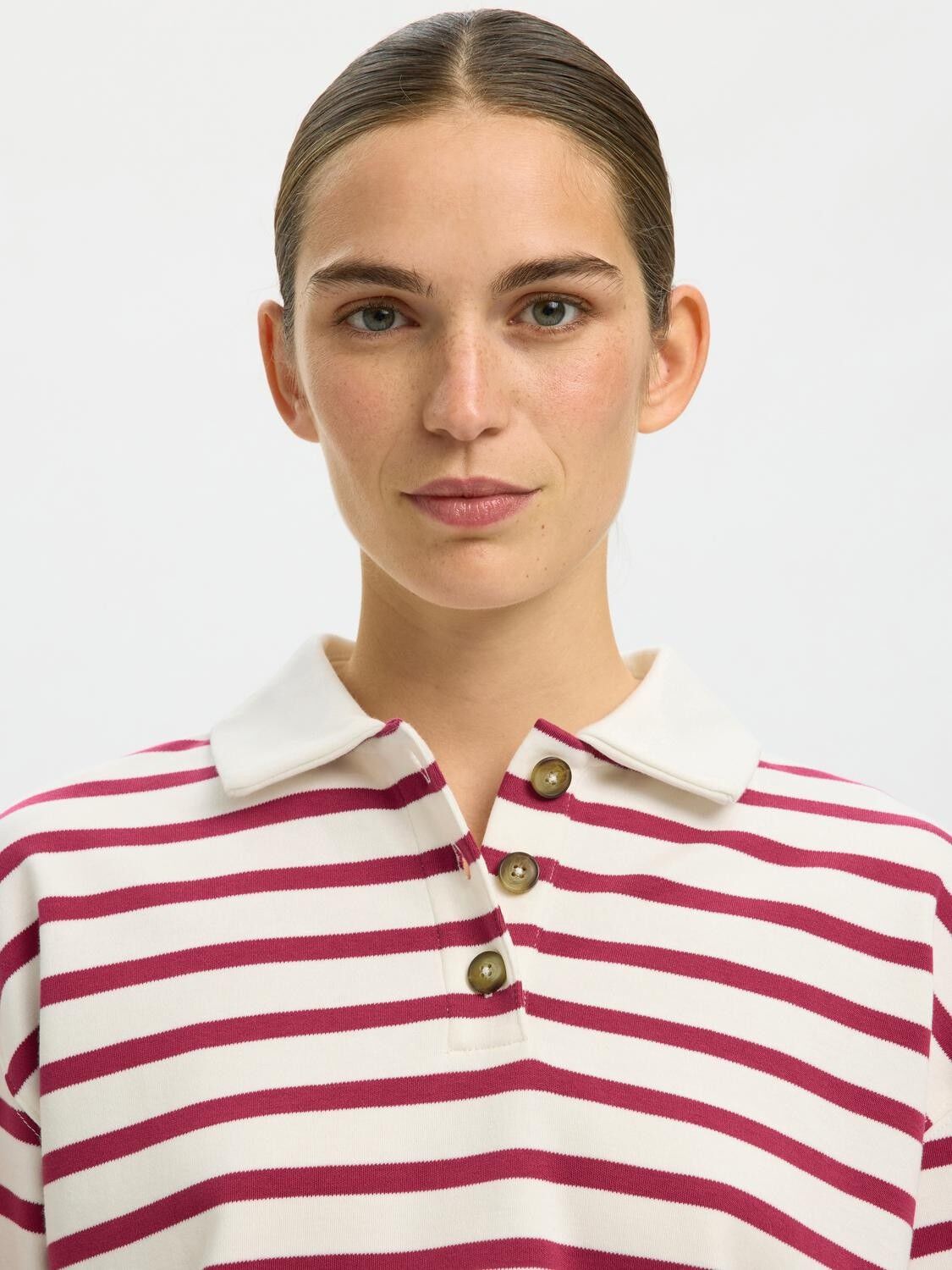 SLFWADA LS STRIPE COLLAR TOP NOOS