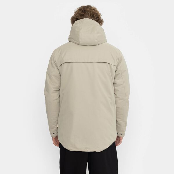 Short, hooded parka jacket with zipper pockets
