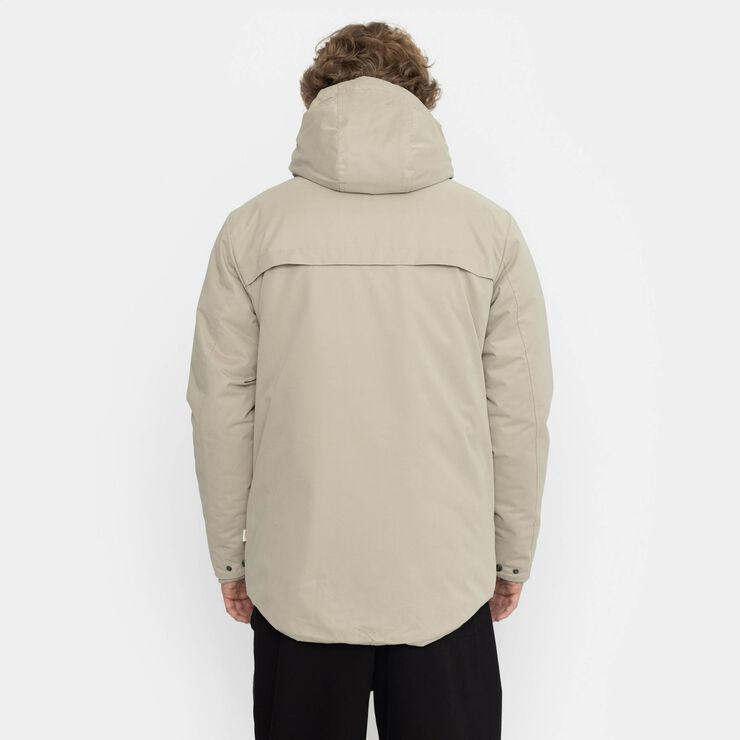 Short, hooded parka jacket with zipper pockets