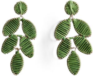 Long floral design earrings