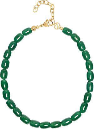 Women's Green Agate Beaded Necklace