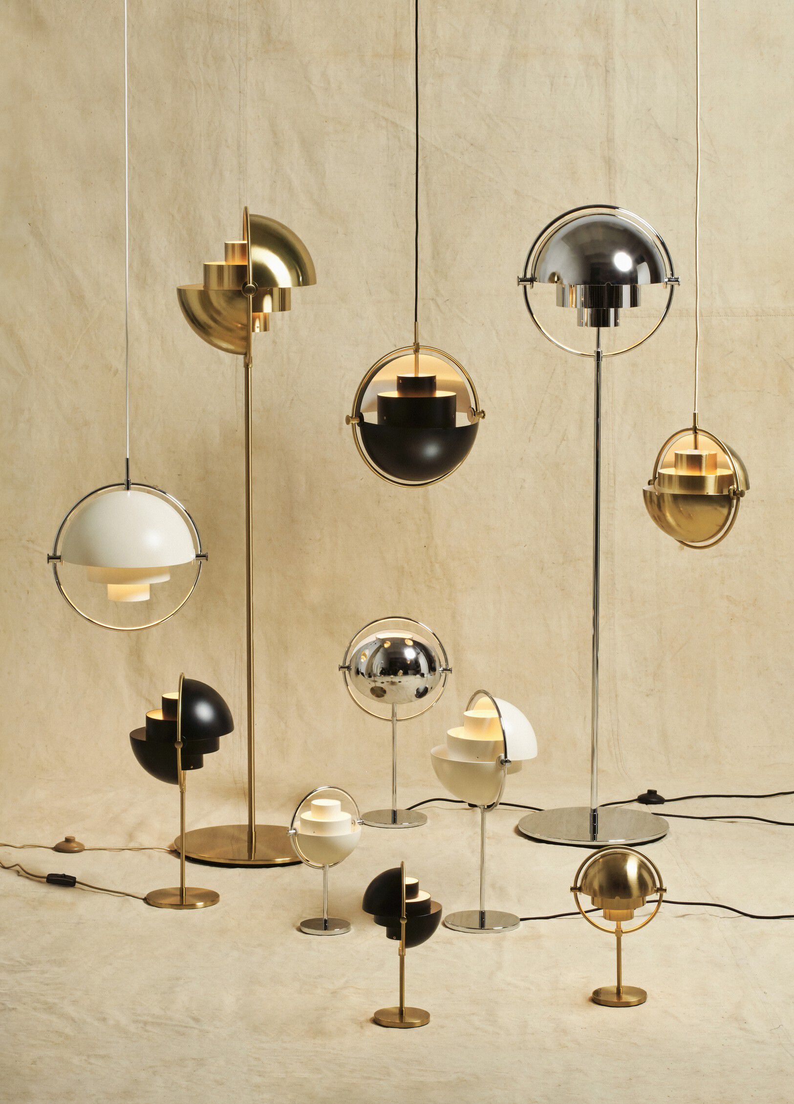 Multi-Lite Pendant - Small, Brass base, EU Shiny Brass