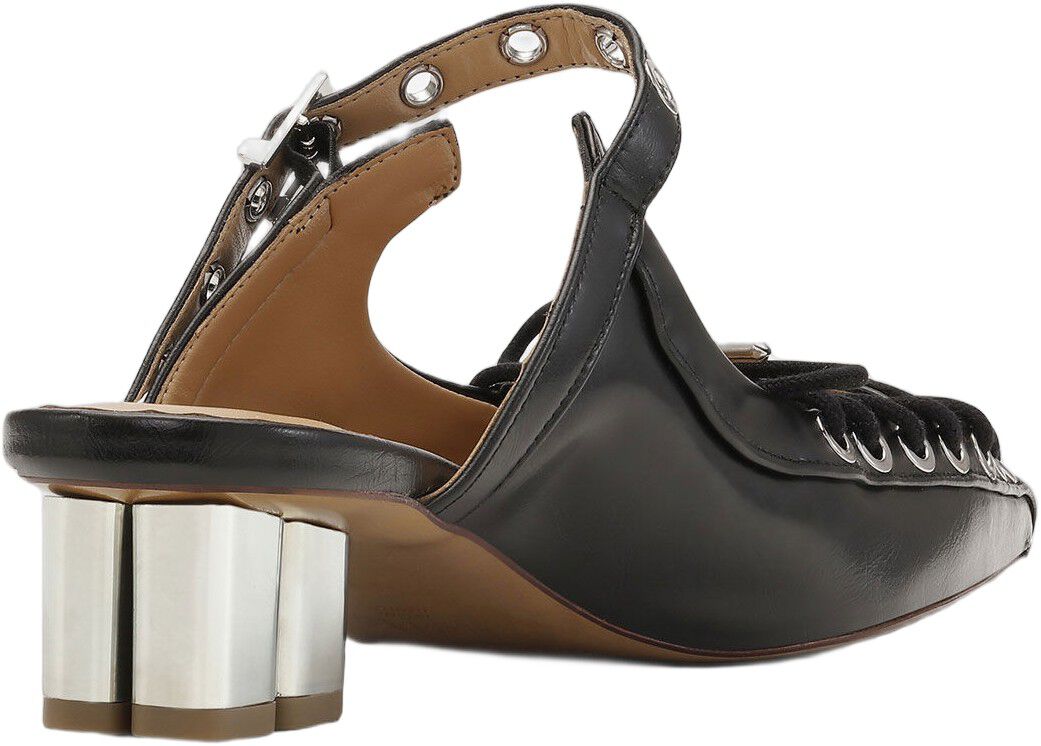 Eyelets Lace Up Mule Crinkle Oleate