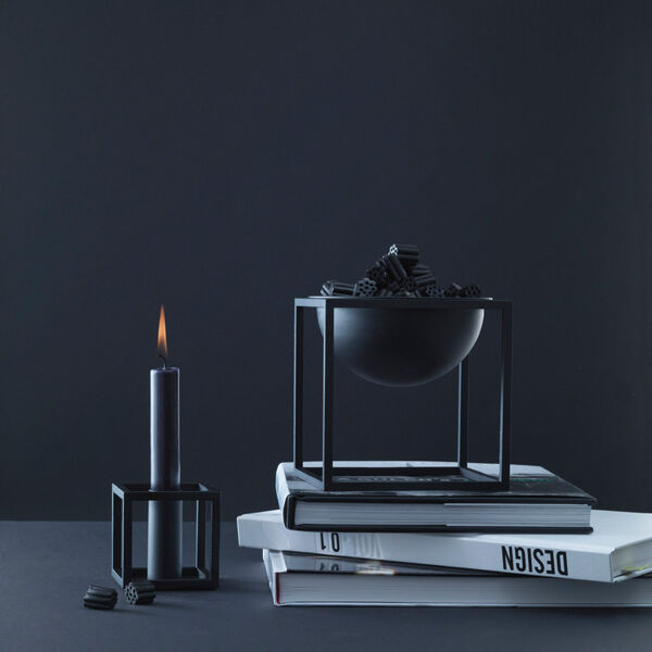 Kubus 1, Candle Holder, Black