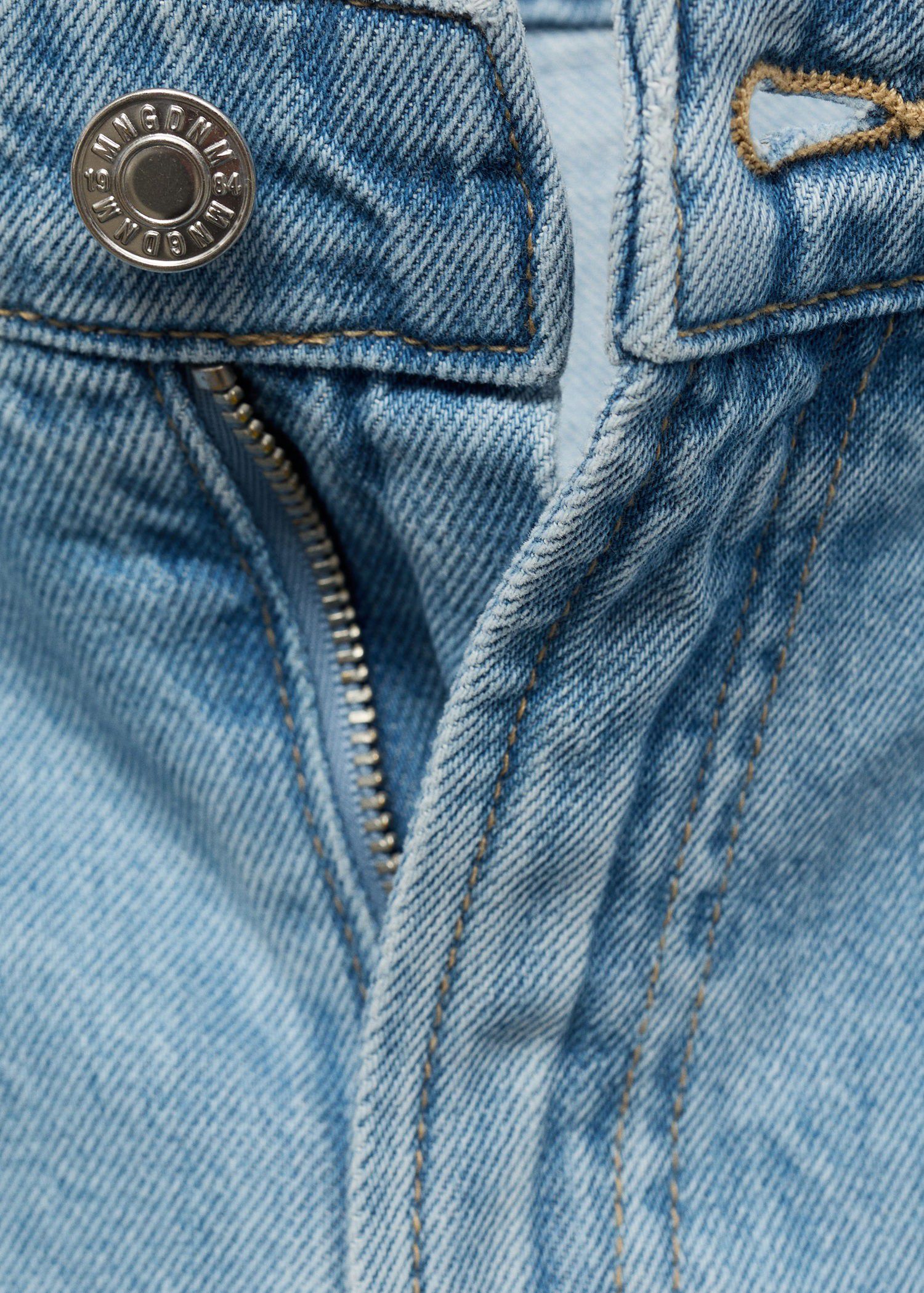 Mid-rise denim bermuda shorts with