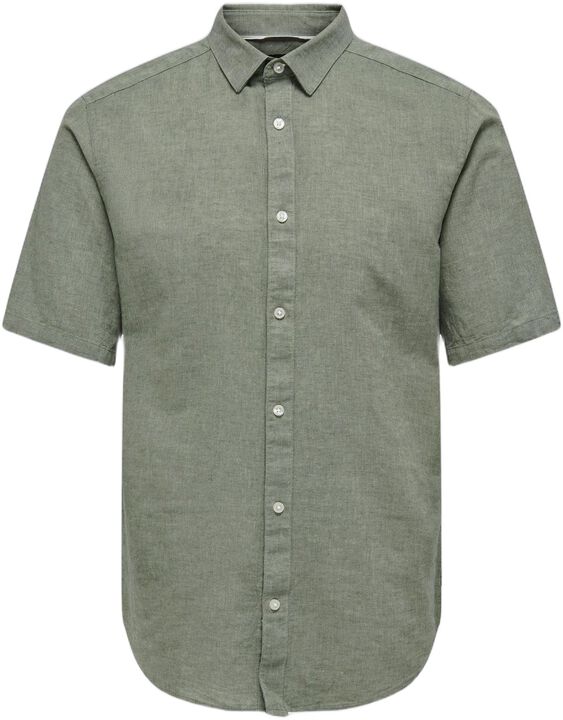 ONSCAIDEN LIFE SS SOLID LINEN SHIRT