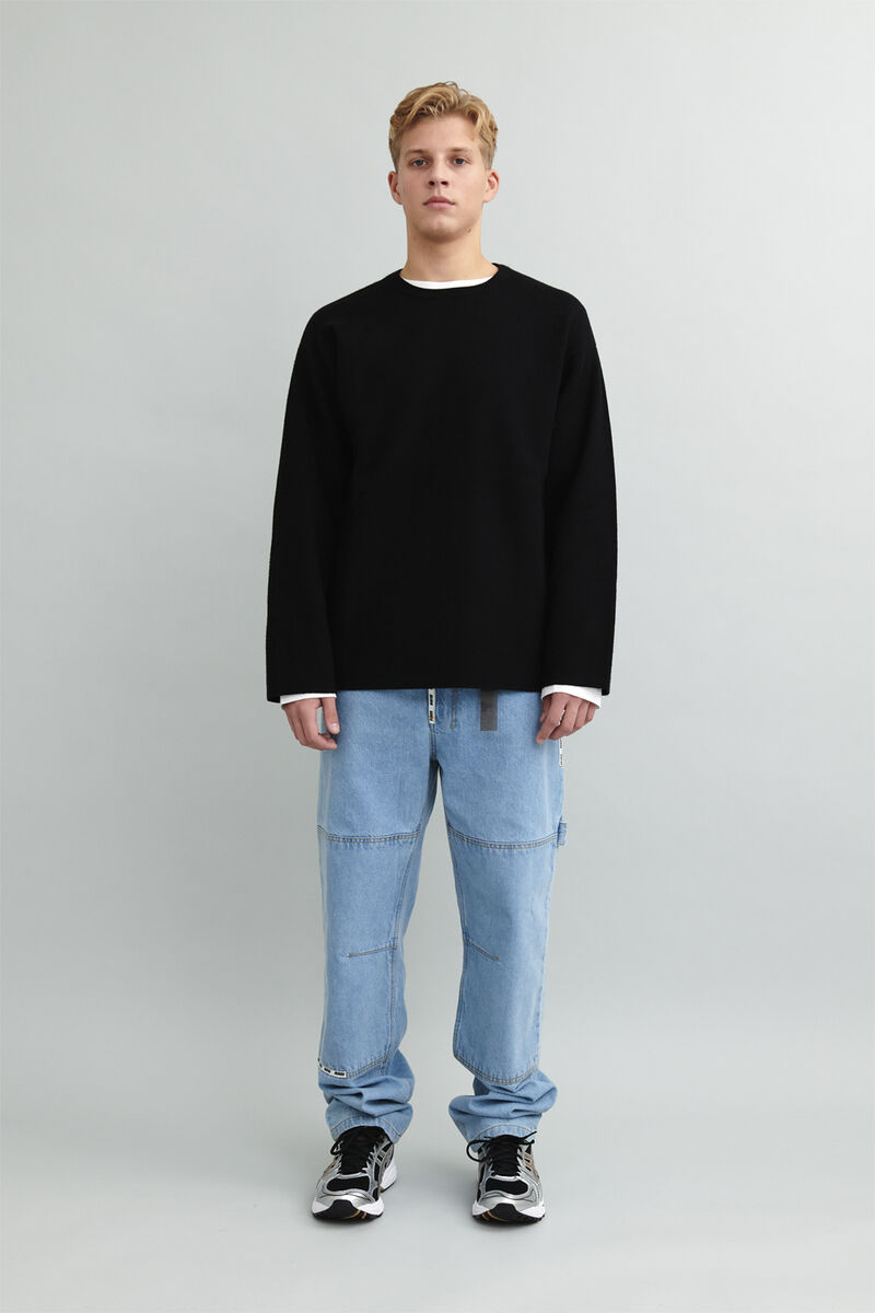 Excursion'' Elbow Slit C-Neck Knit