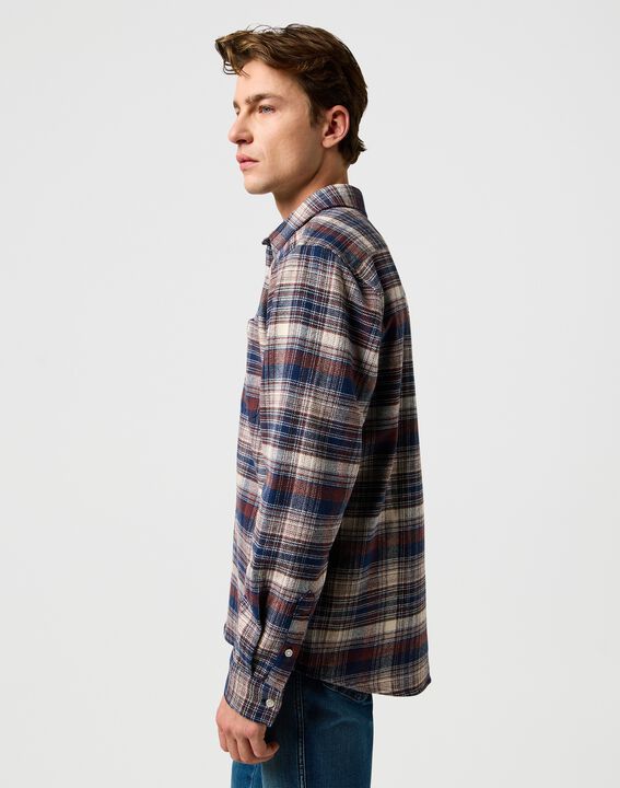 BRUSHED 1 PKT SHIRT NAVY BIRCH