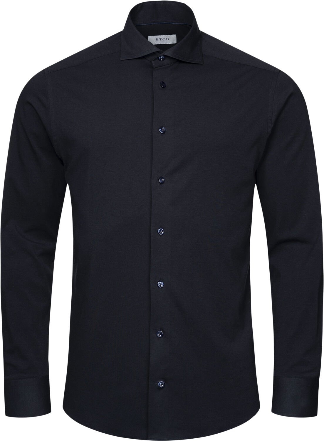 Contemporary Fit Navy Blue Solid Four-Flex Stretch Shirt