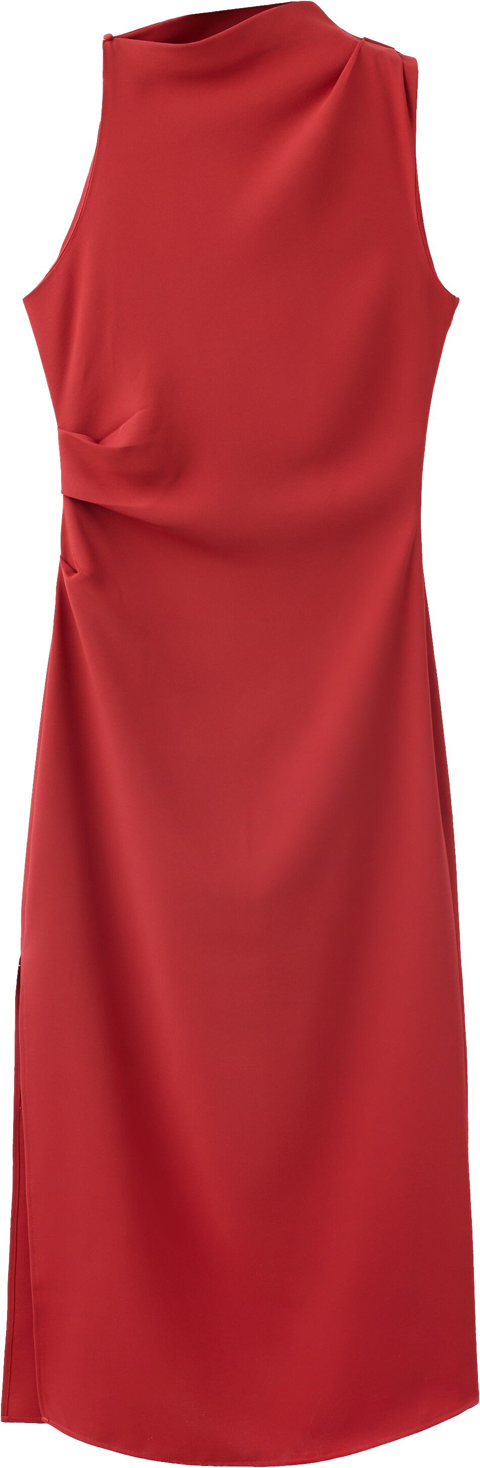 Draped dress with side-slit