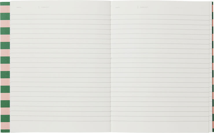 UMA Notebook, Flat-Lay - Medium, Green & Rose