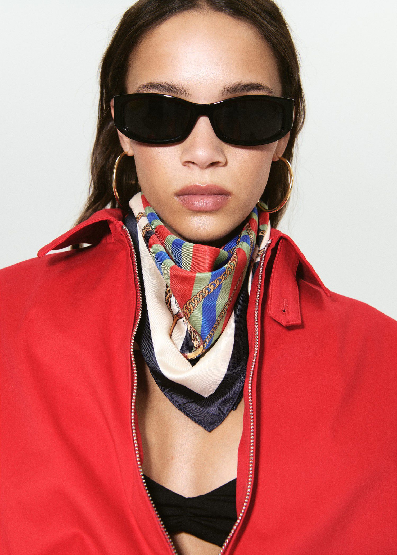 Chain-print scarf