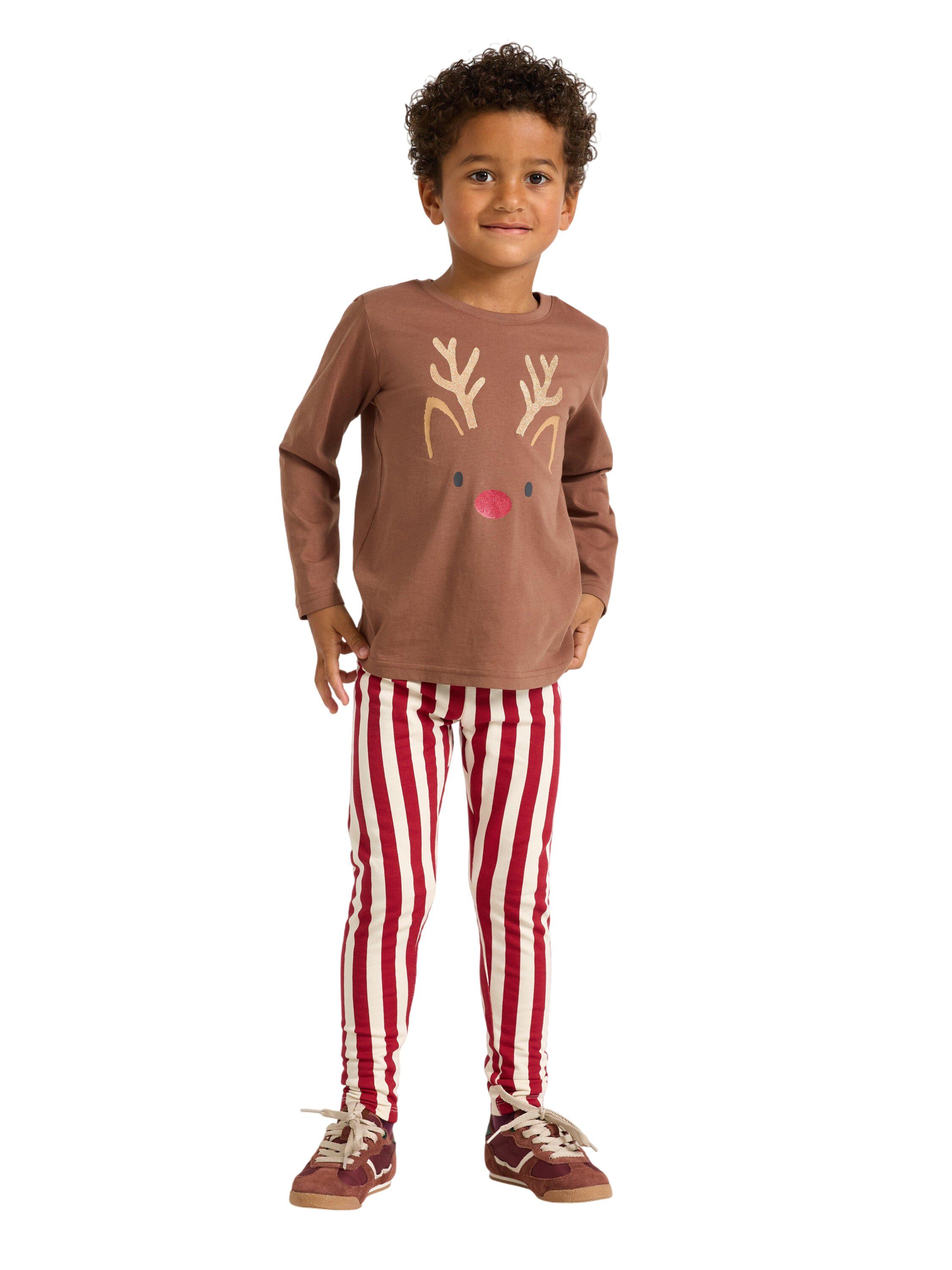 L&aring;ng&auml;rmad trik&aring;topp med renmotiv p&aring;