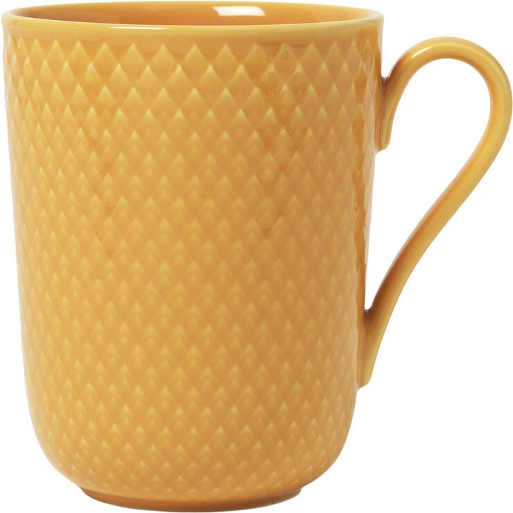 Rhombe Color Krus med hank 33 cl gul porcelæn