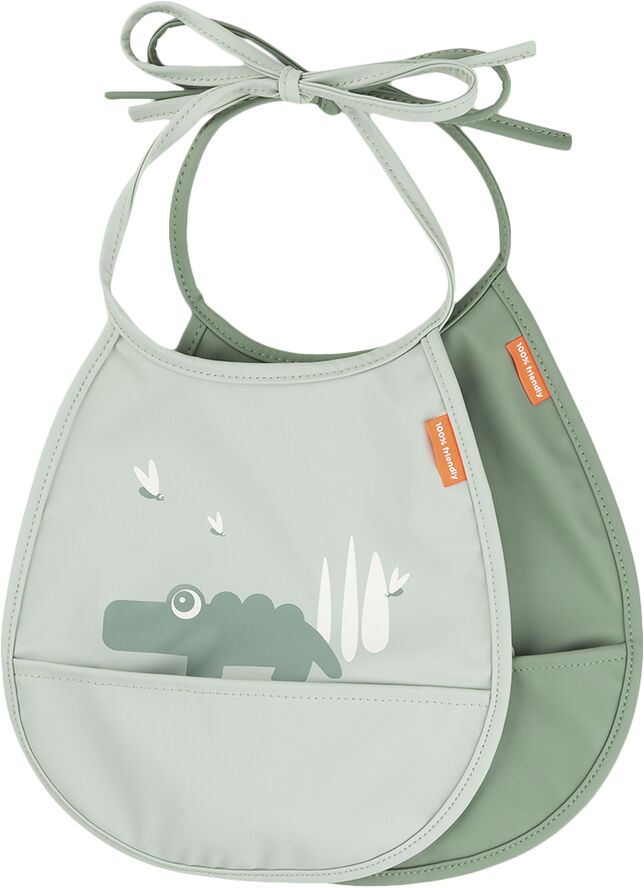 Mini hagesmæk m/lomme 2 stk. Croco Grøn