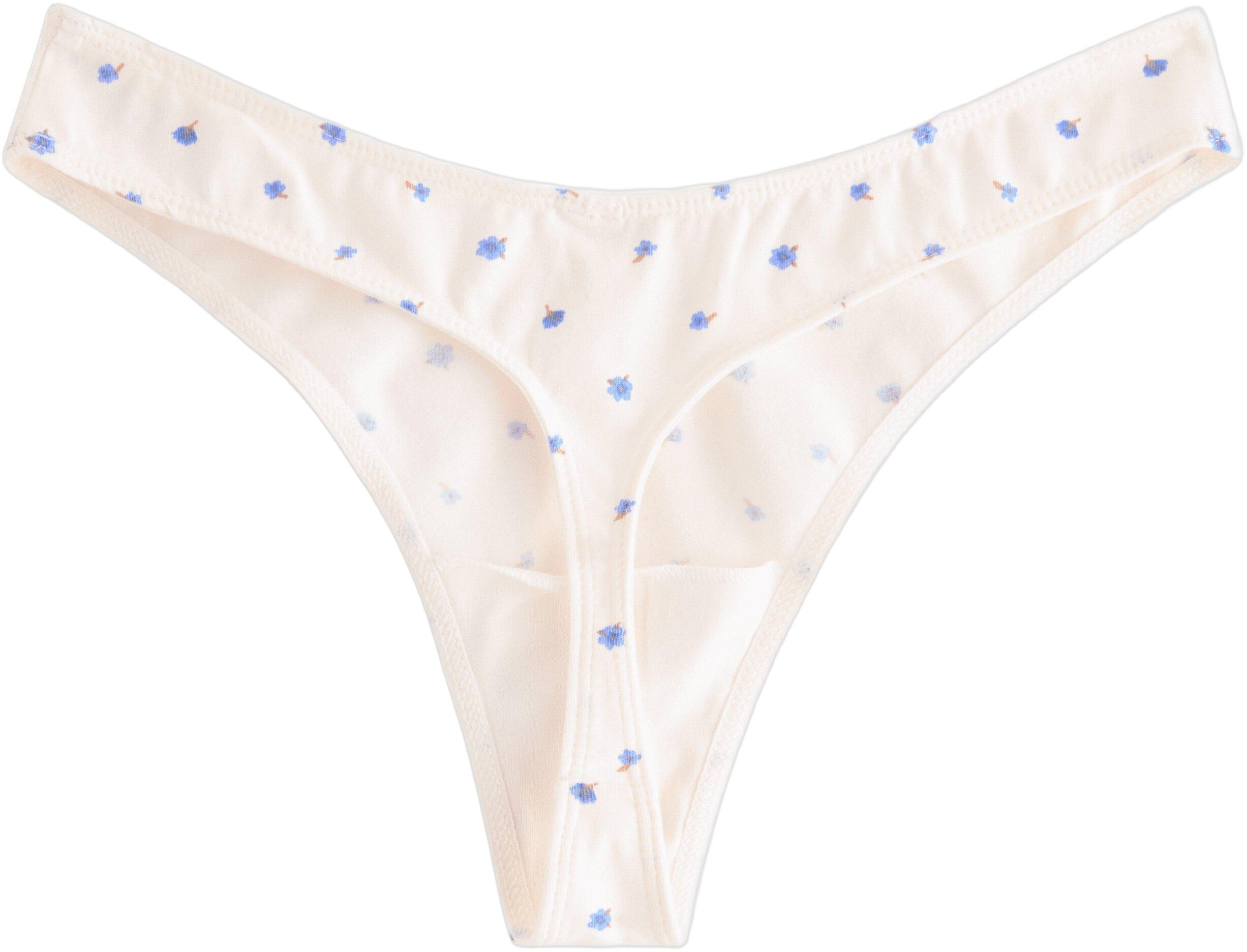 Cotton thong with a low-rise waist
