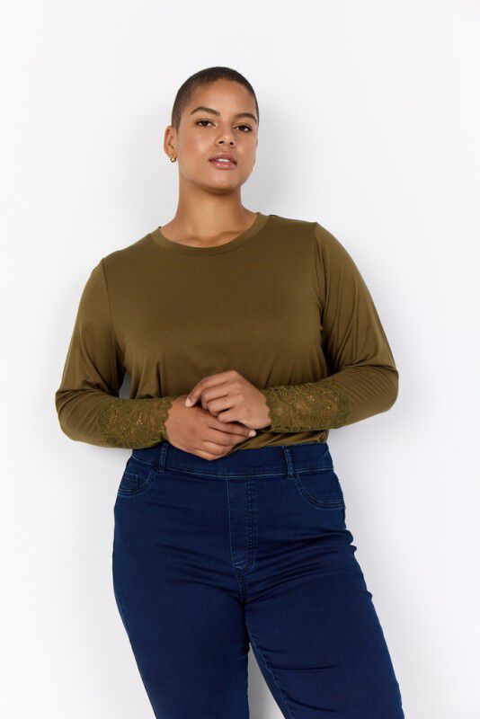 Curvy WA-STELLA 24 Bluse M&oslash;rk sand