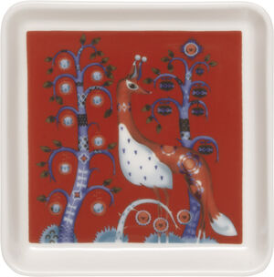 Taika tallerken firkantet 12x12cm rød