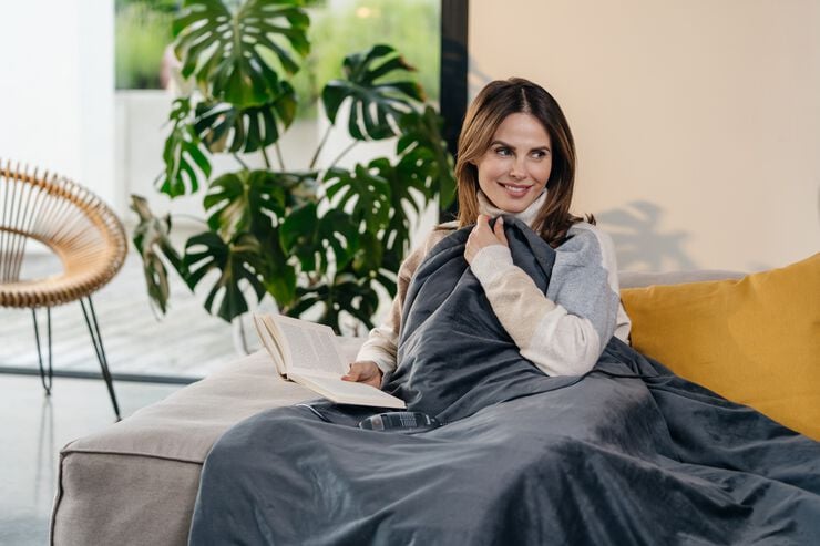 Varmeplaid i hvid 150 cm x 130 cm PR-HD01R