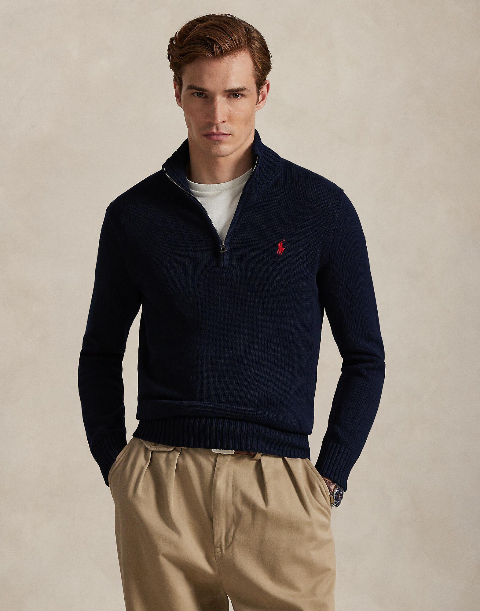 Cotton Quarter-Zip Sweater