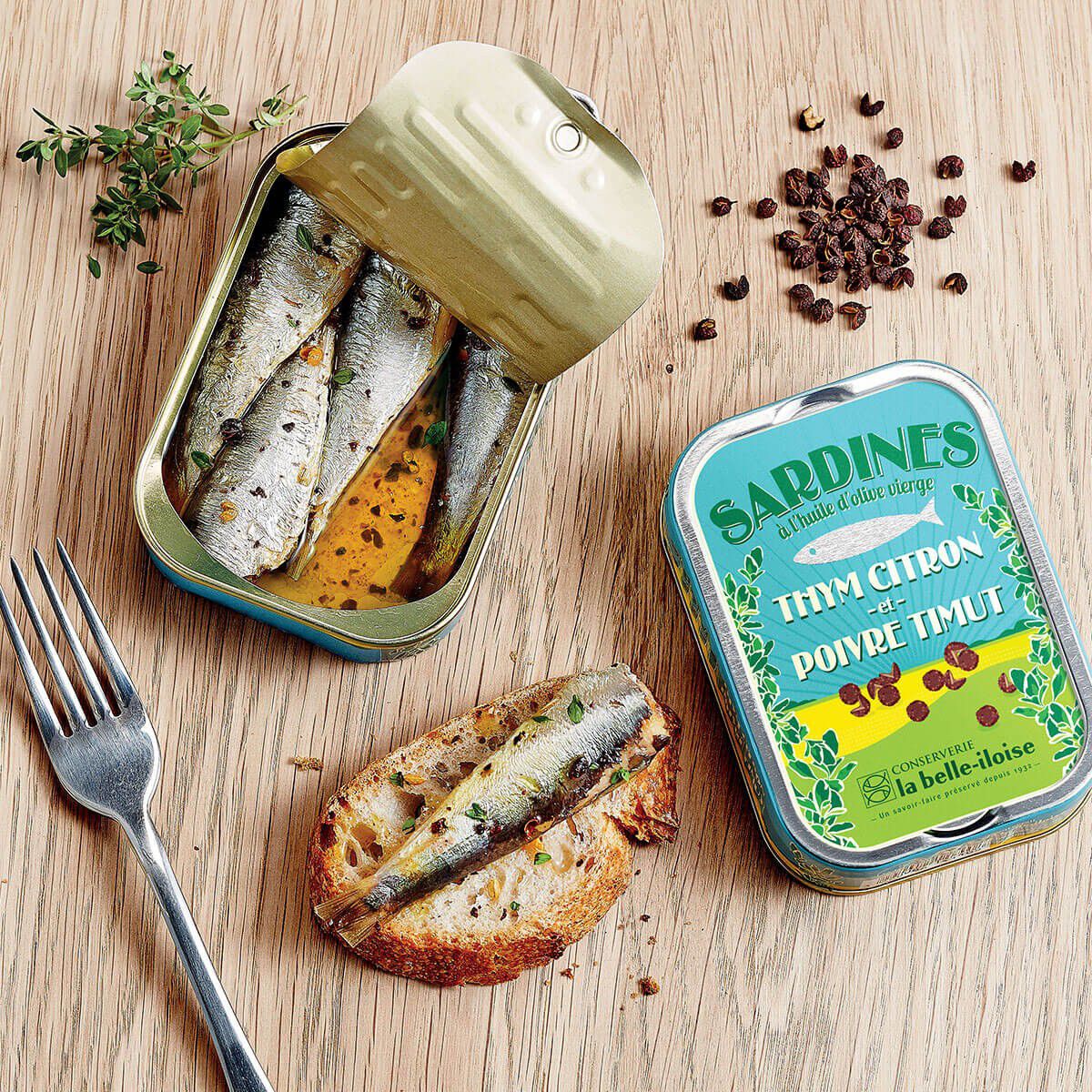 Sardiner med Citrontimian og Timut-peber