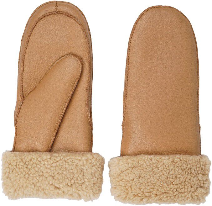 VINSON - MITTENS - SHEEP SKIN WITH CURLY SHEARLING AROUND TH