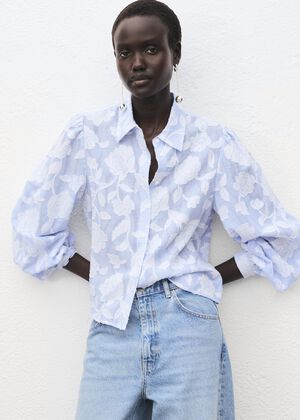 Striped shirt with embroidered deta