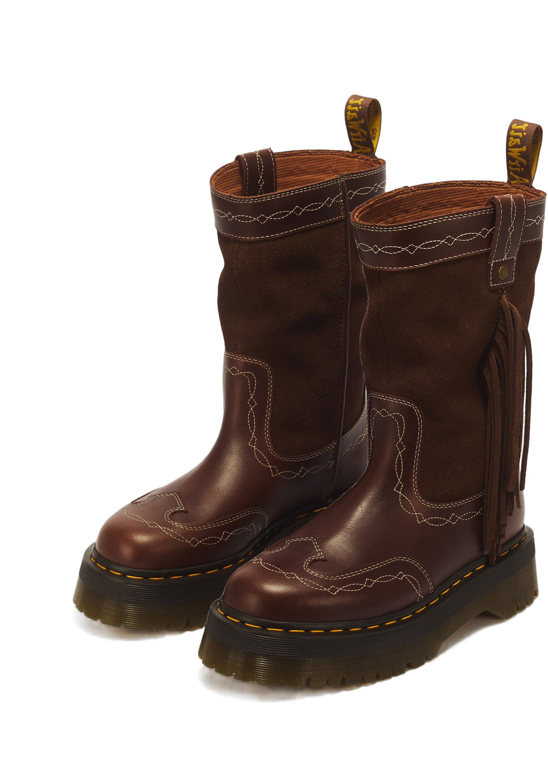 Quad Mid Dr Dark Brown Classic Pull Up+Bronx Suede