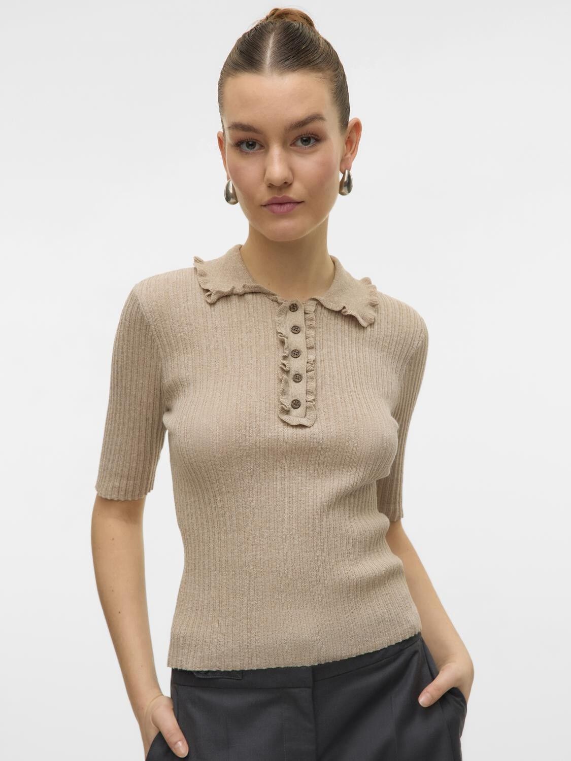 AWSHIRLI SS O-NECK POLO KNIT