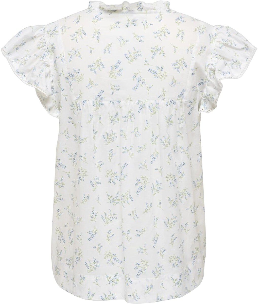 ONLTEA-IDRIS S/L FRILL TAPE TOP WVN