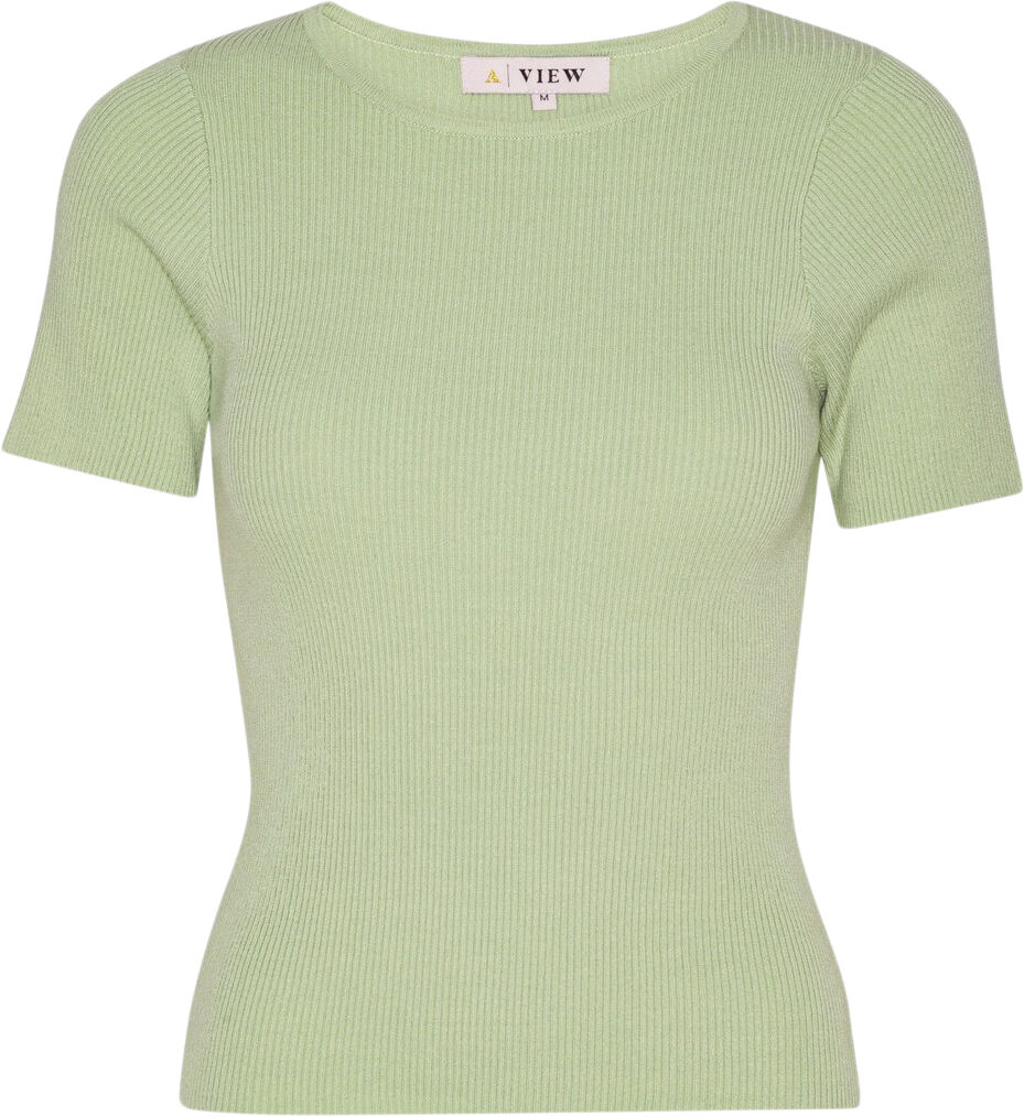Rib knit short sleeve top