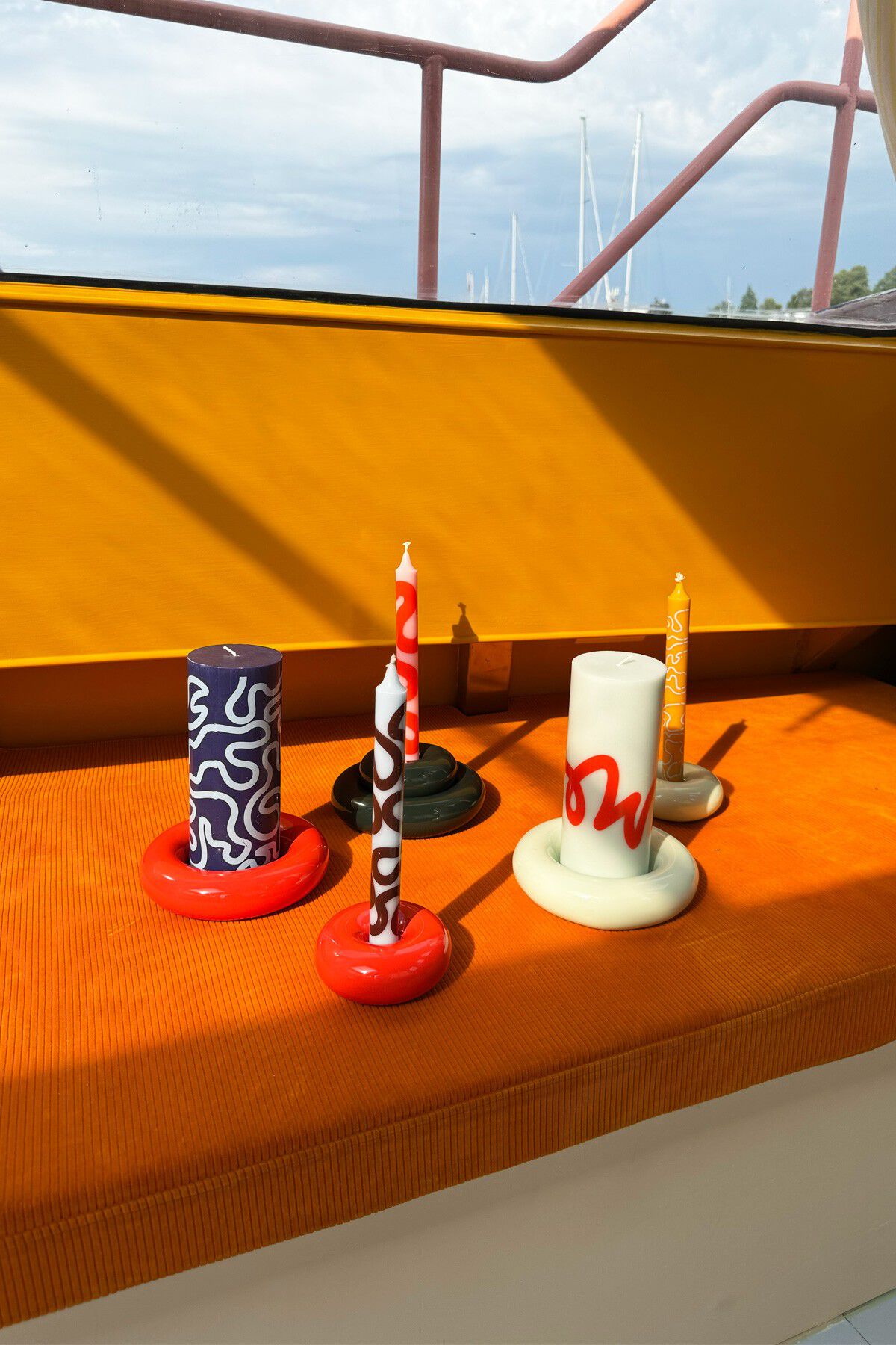 BOB CANDLE HOLDER, SMALL, RED