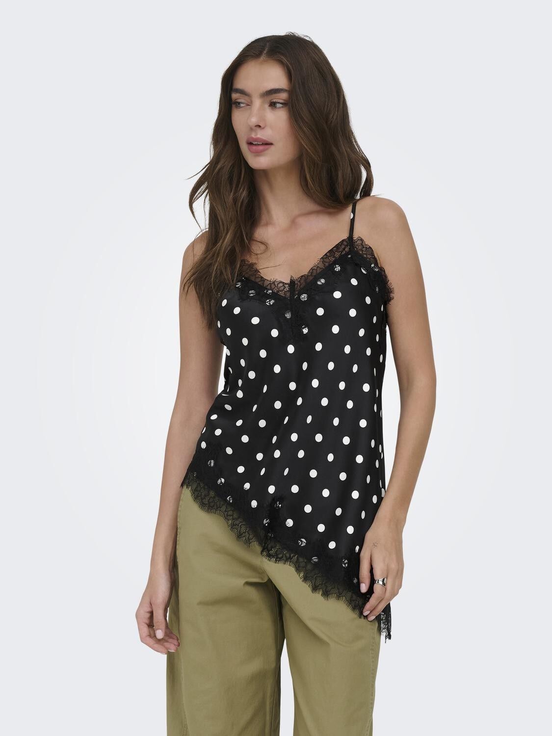 ONLBELLA STRAP SATIN LACE TOP WVN E