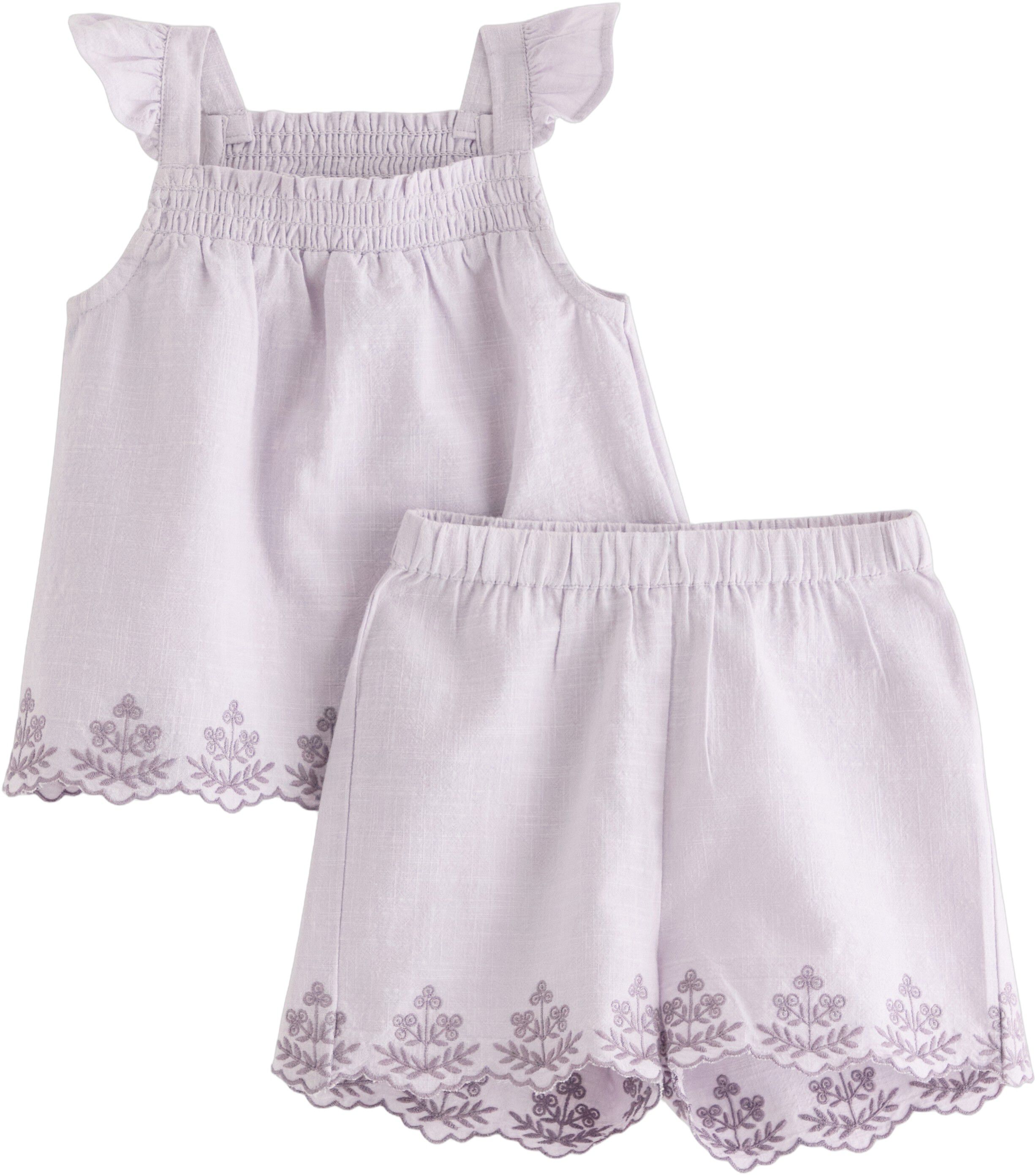 Set Top shorts woven emb