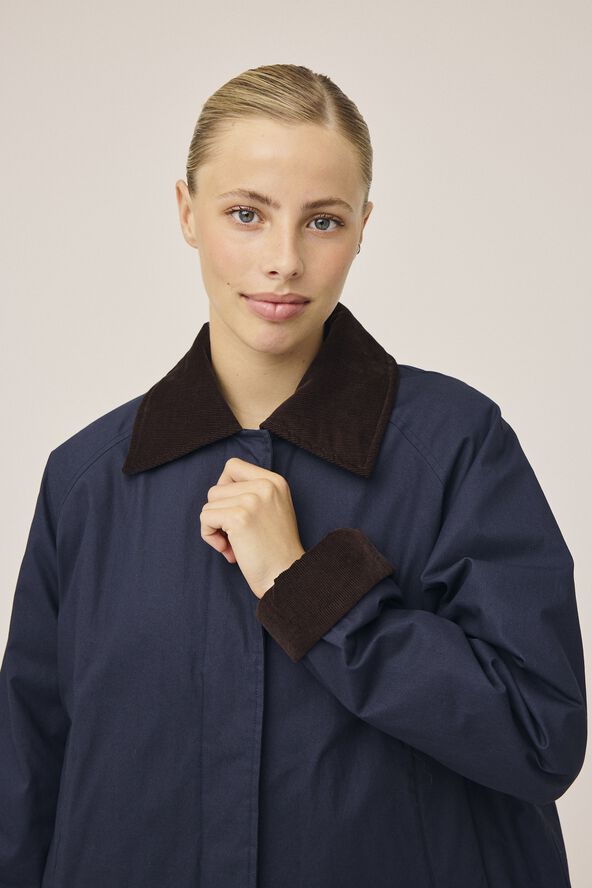 Emmy 4 Check kort jakke med fløjl kanter - GRS