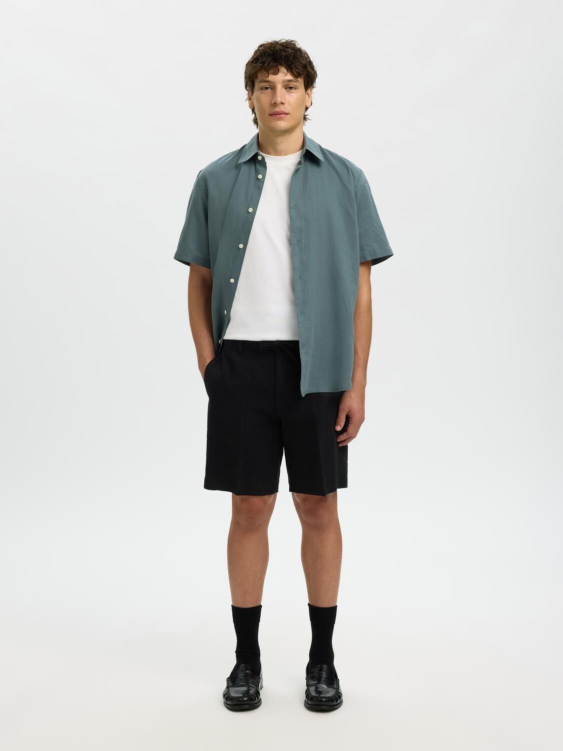 SLHREGULAR-LEROY LINEN BLD SHORTS N