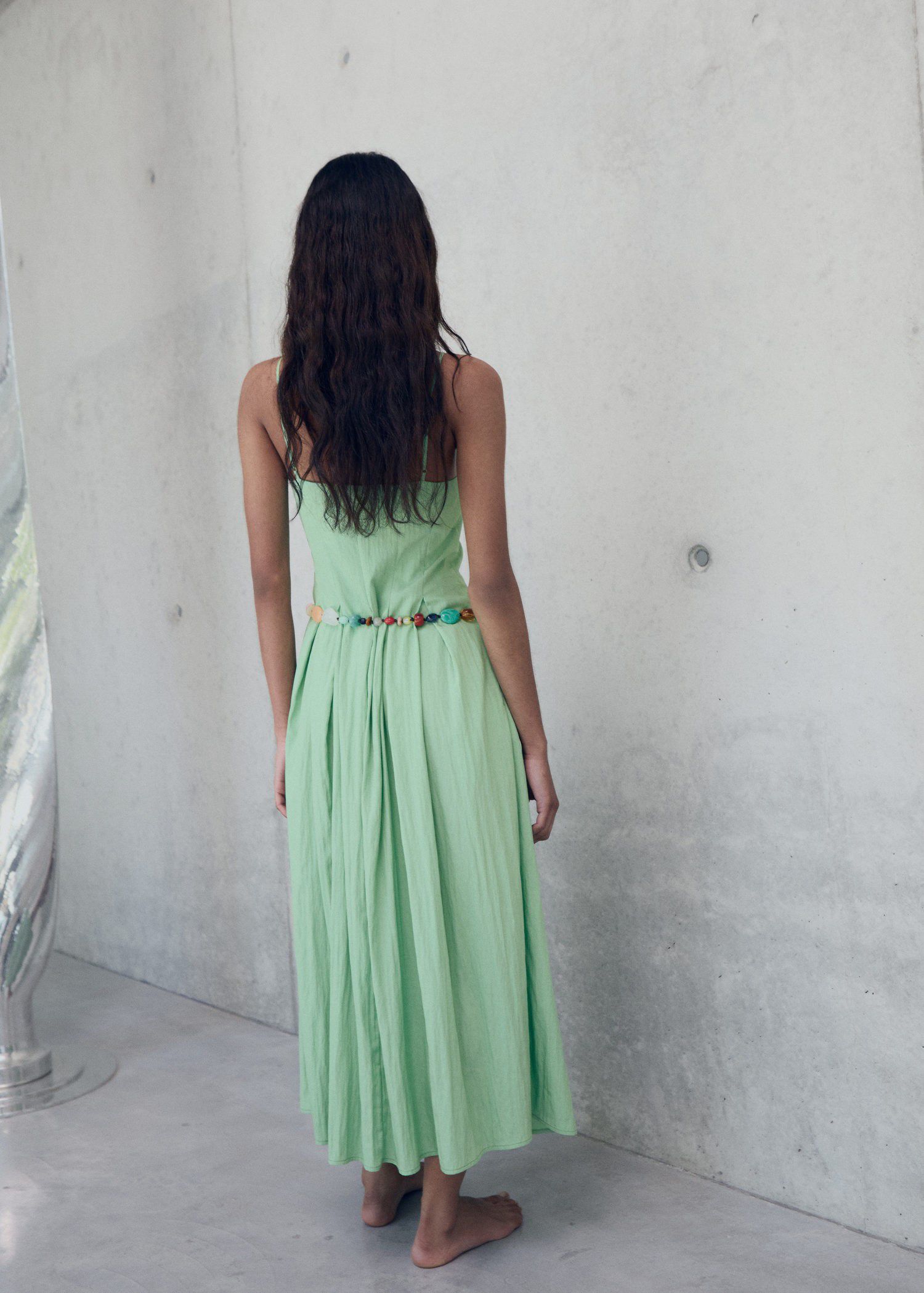 Midi-dress with pleats