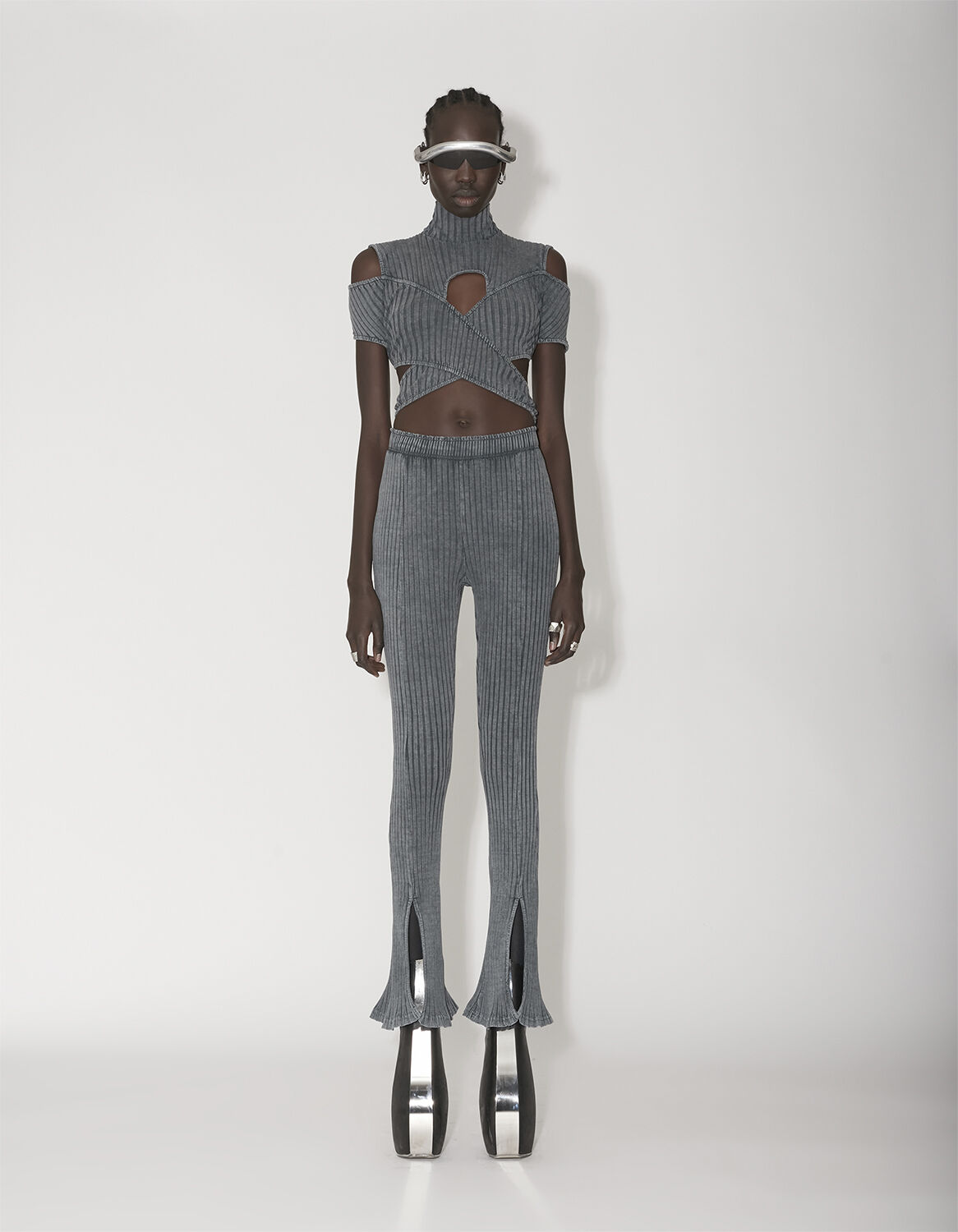 Jersey Rib Off-Shoulder Top