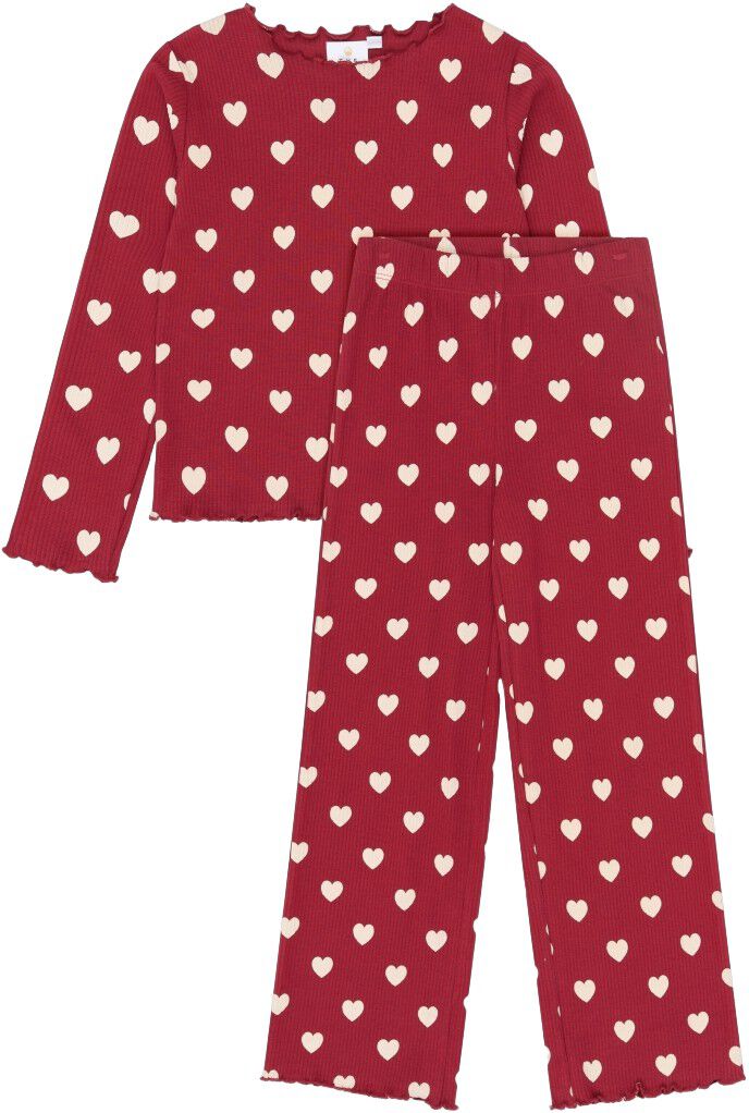 Tnholiday Red Heart Rib Night Set