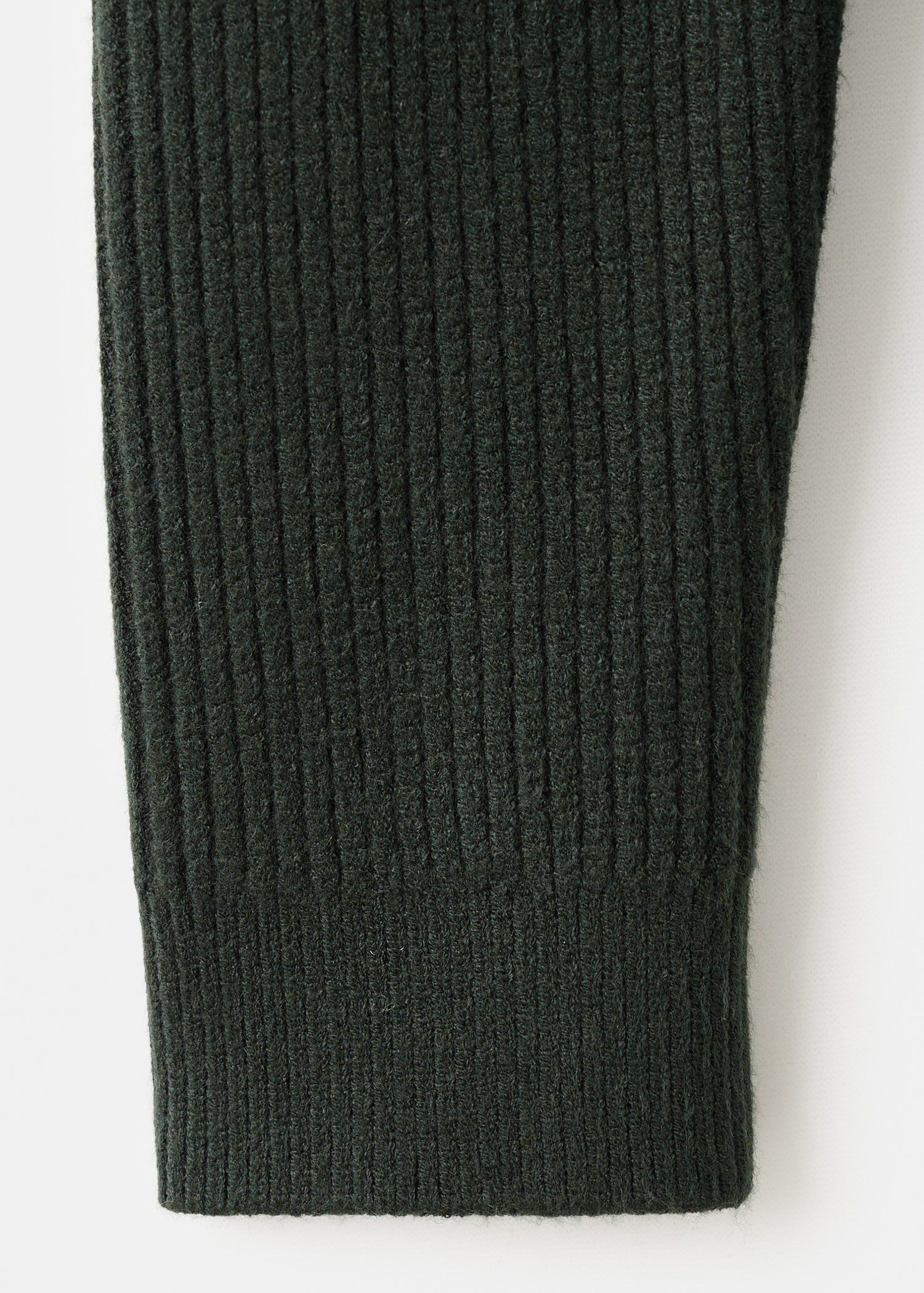 Ribbed polo-neck sweater with butto