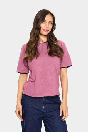 MilaSZ Contrast Stripe SS Pullover