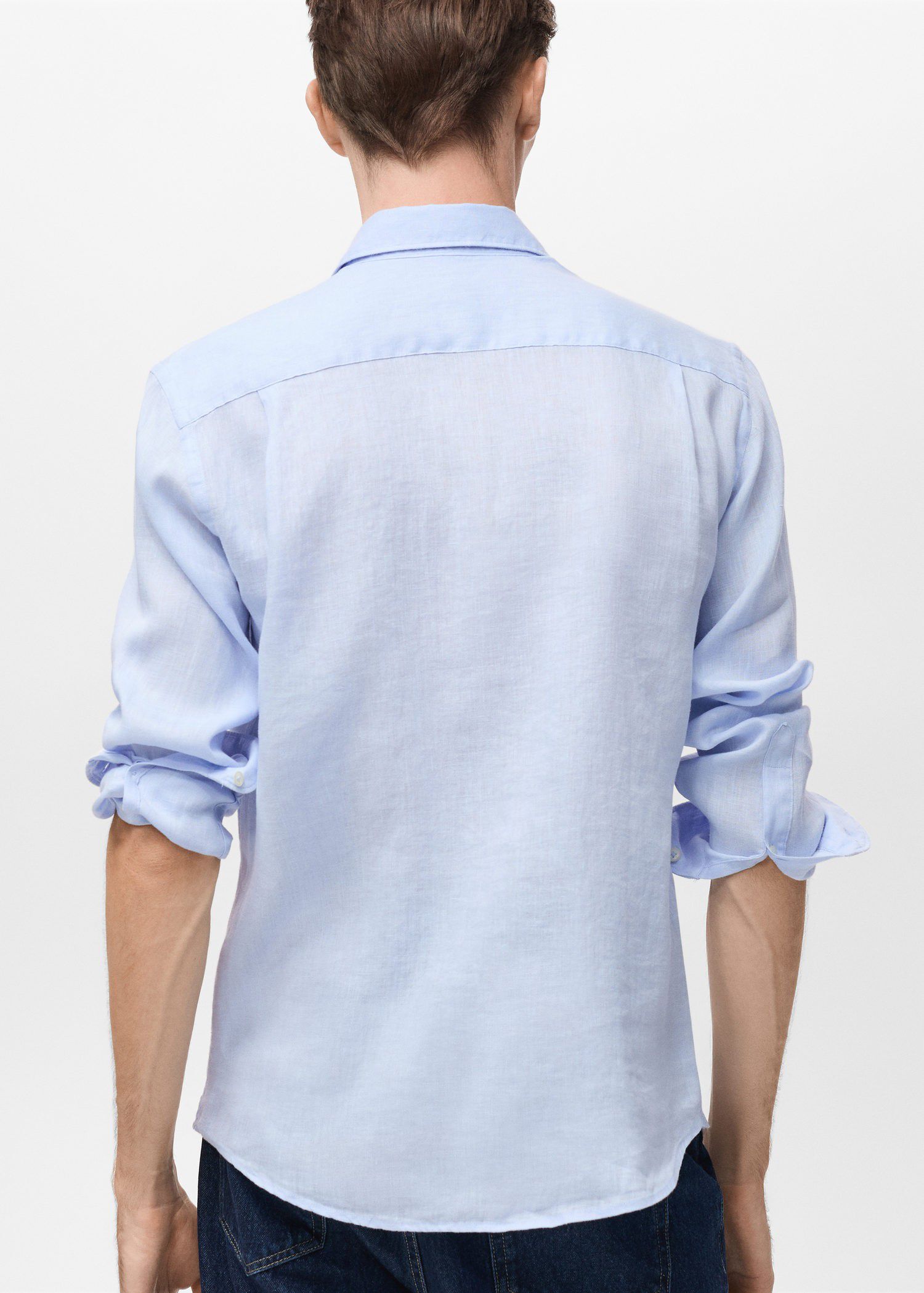 Regular-fit 100% linen shirt
