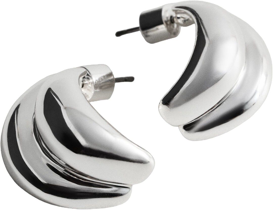 Embossed semi-hoop earrings