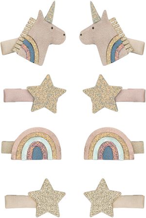 Mimi & Lula - 8 hårclips - Mini Unicorn Celeste