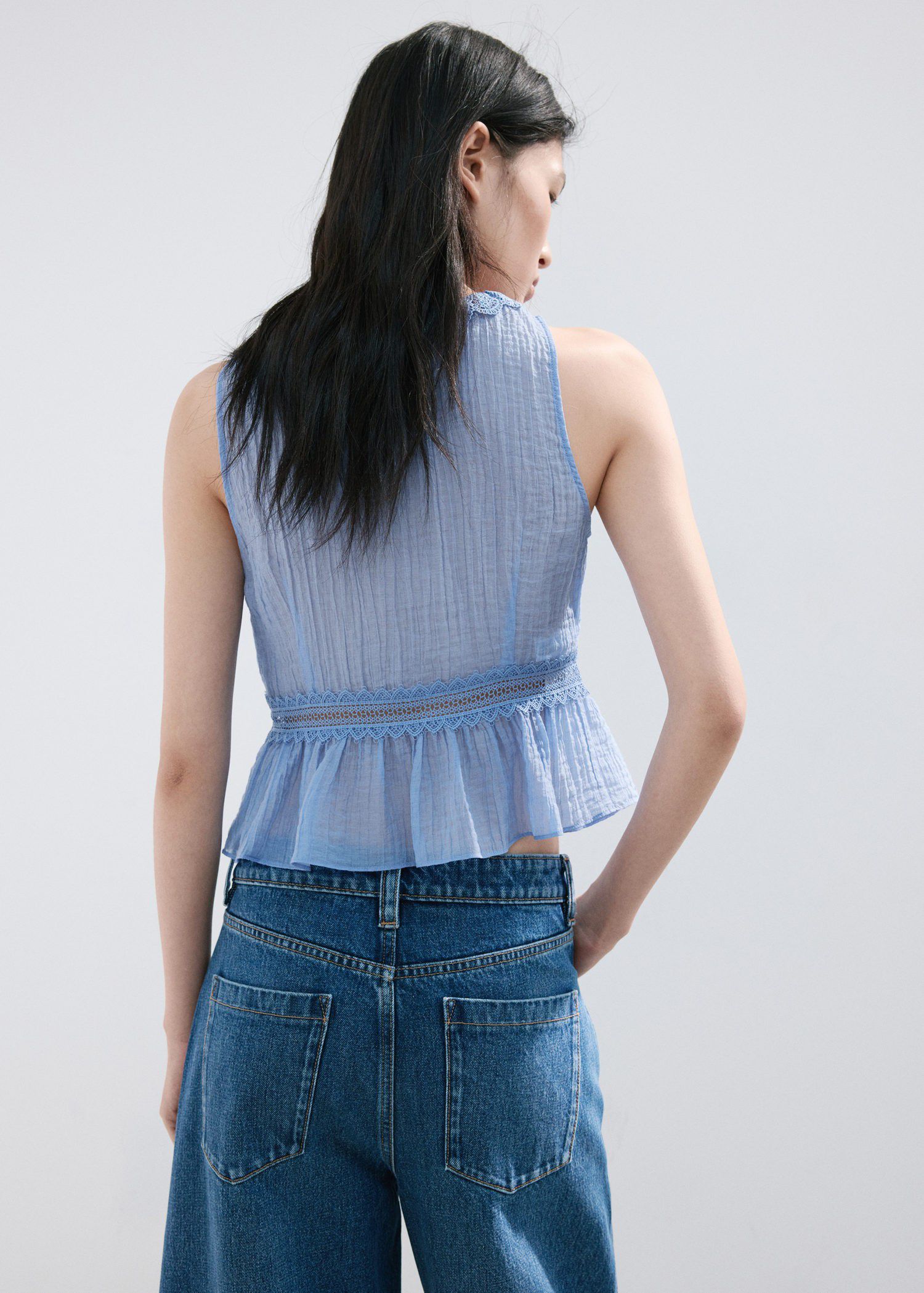 Lyocell top with contrasting trim