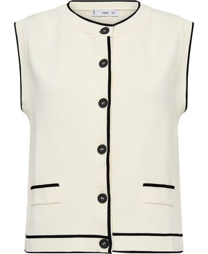 Knitted waistcoat with contrast pip