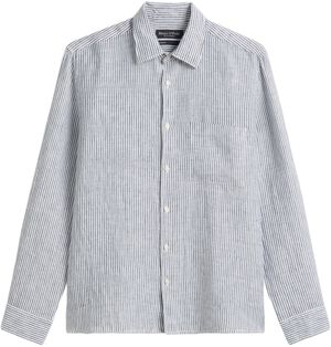 Kent collar, long sleeves, one rect