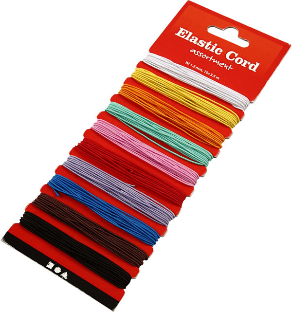 Elastiksnor, tykkelse 1 mm, 10x3,50m.