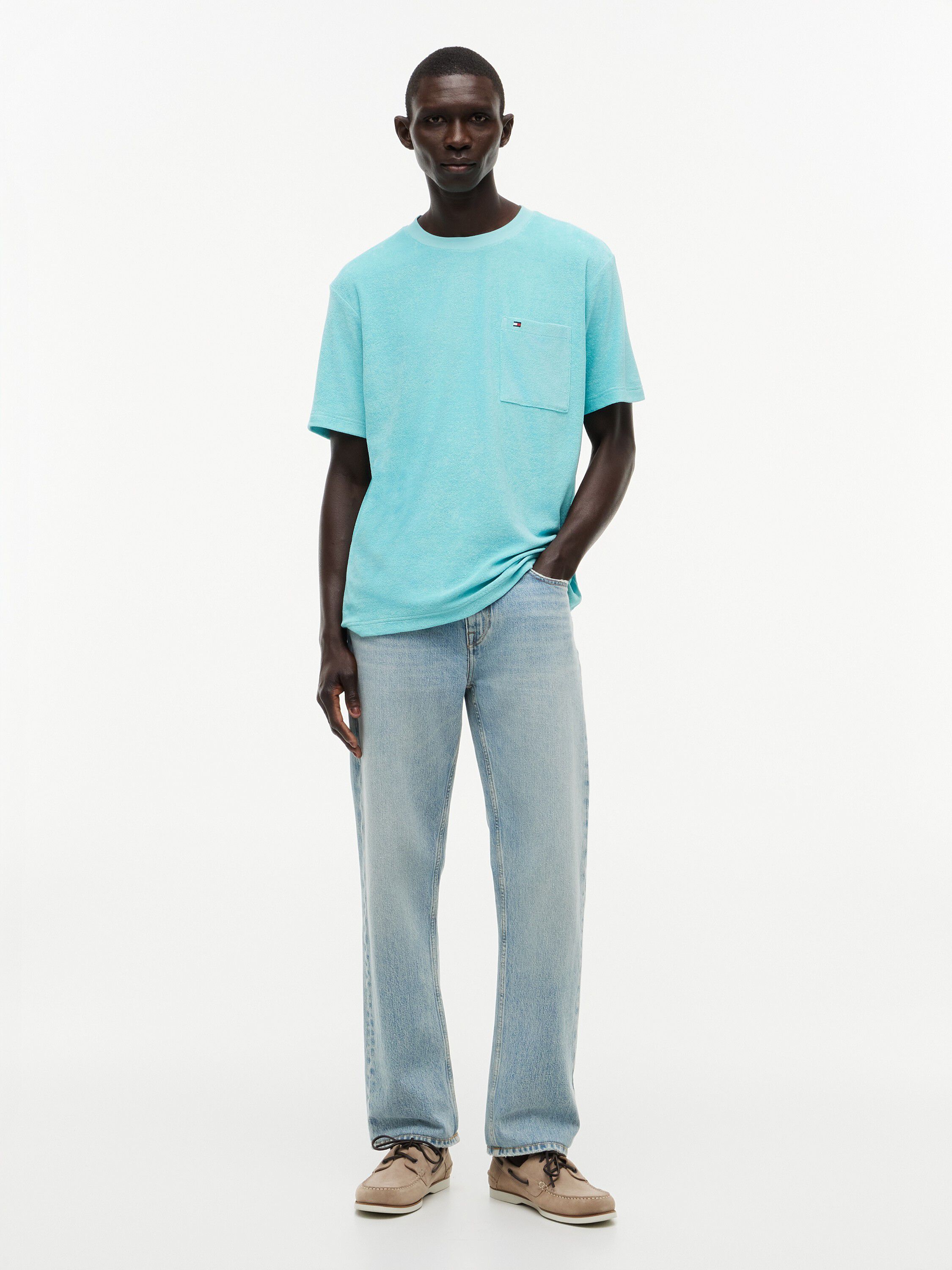 Towelling Relaxed Crew Neck T-Shirt